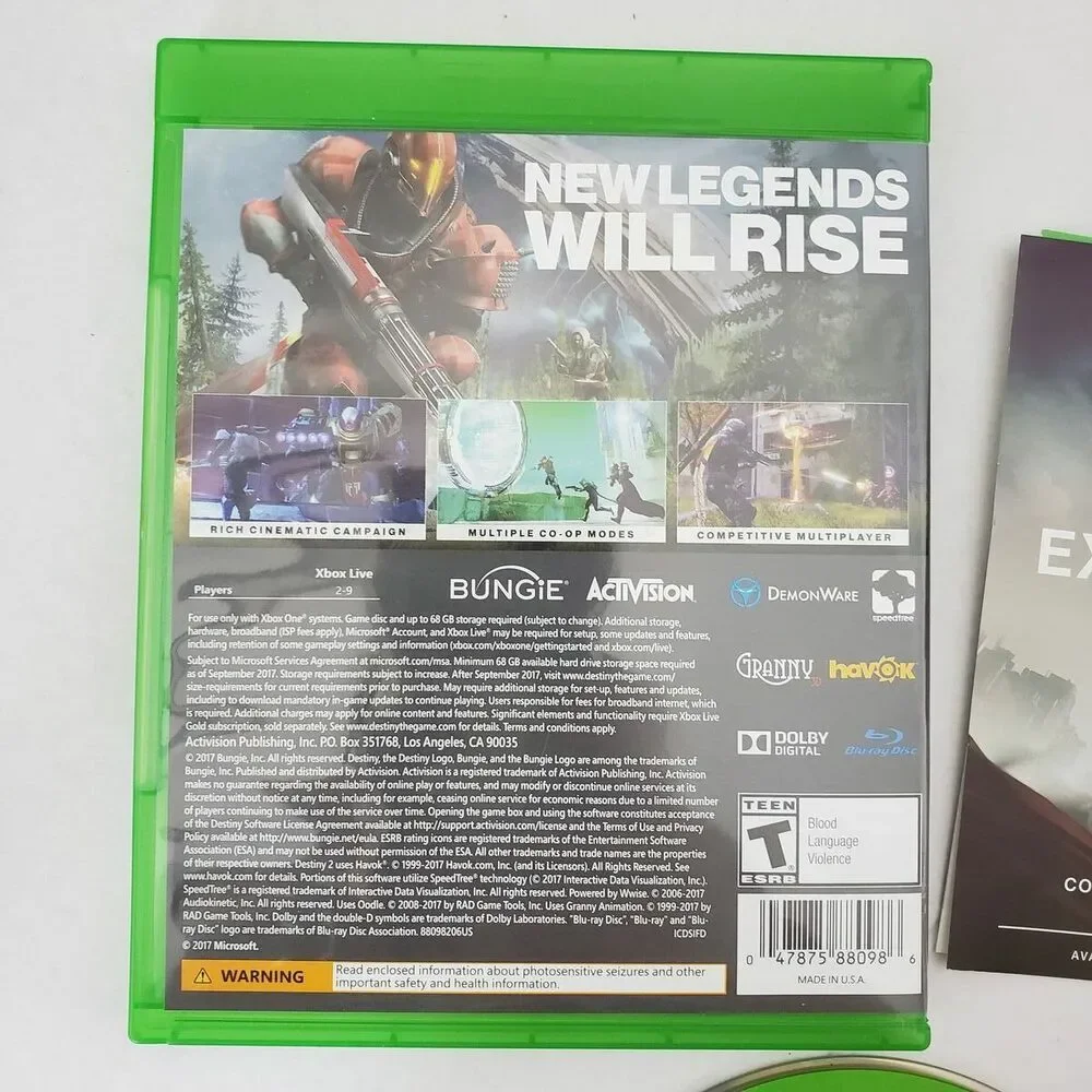 Activision XBOX ONE Destiny 2 Rated Teen(T) Adventure Video Game Complete